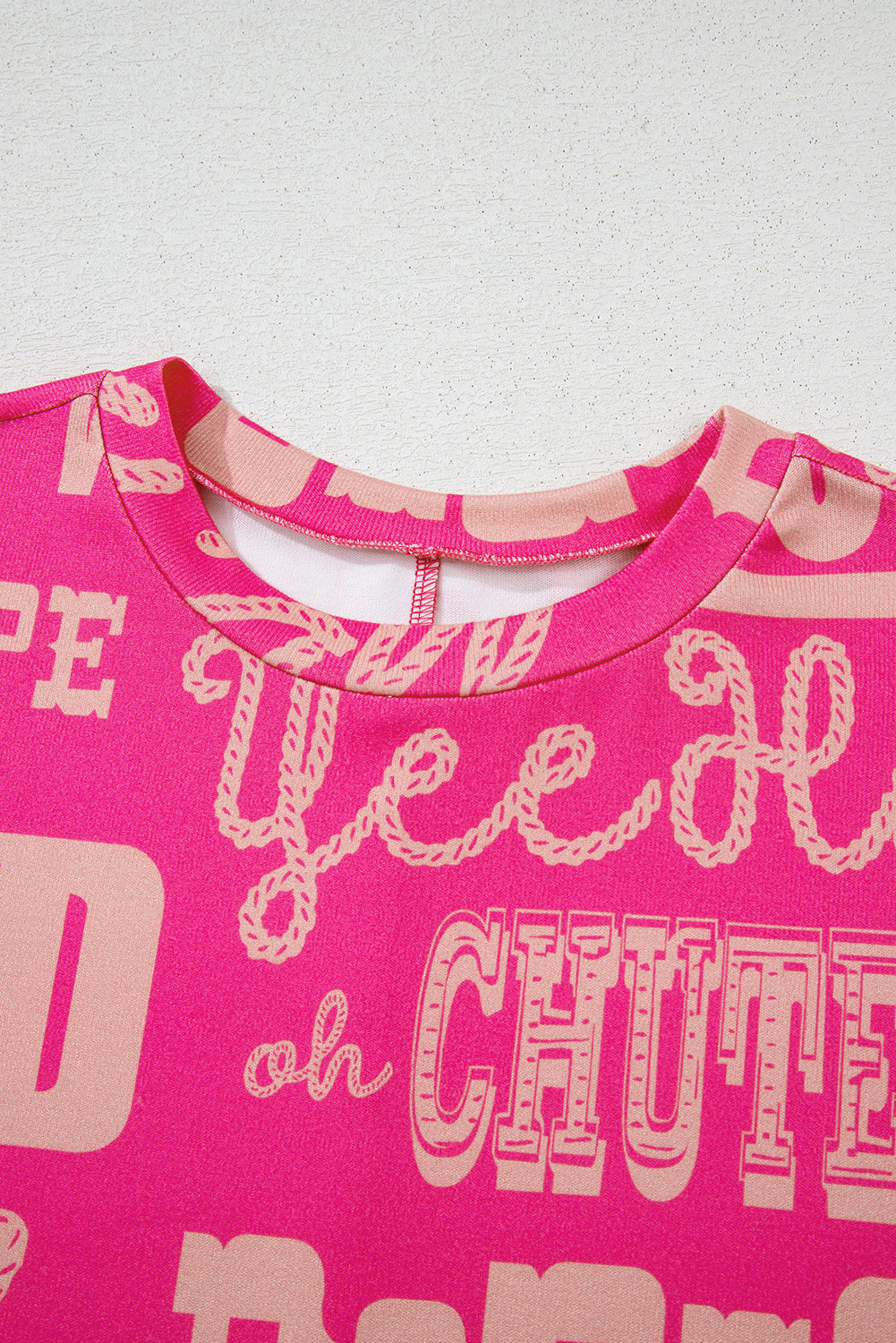 Turquoise Vintage Letter Print Graphic Loose Tee