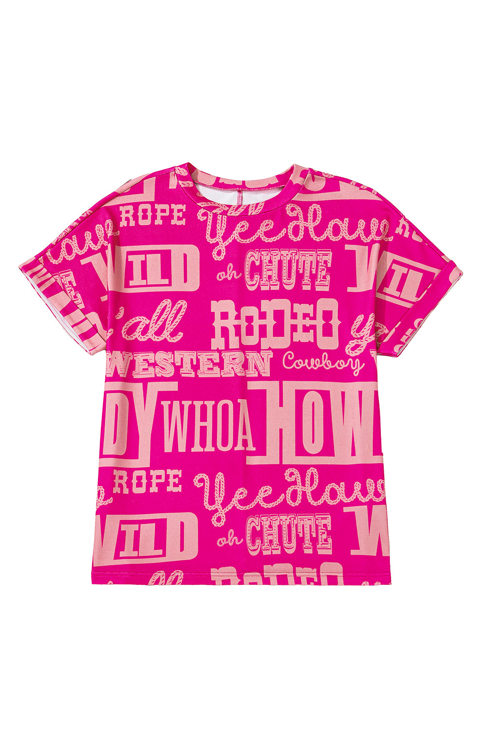 Turquoise Vintage Letter Print Graphic Loose Tee