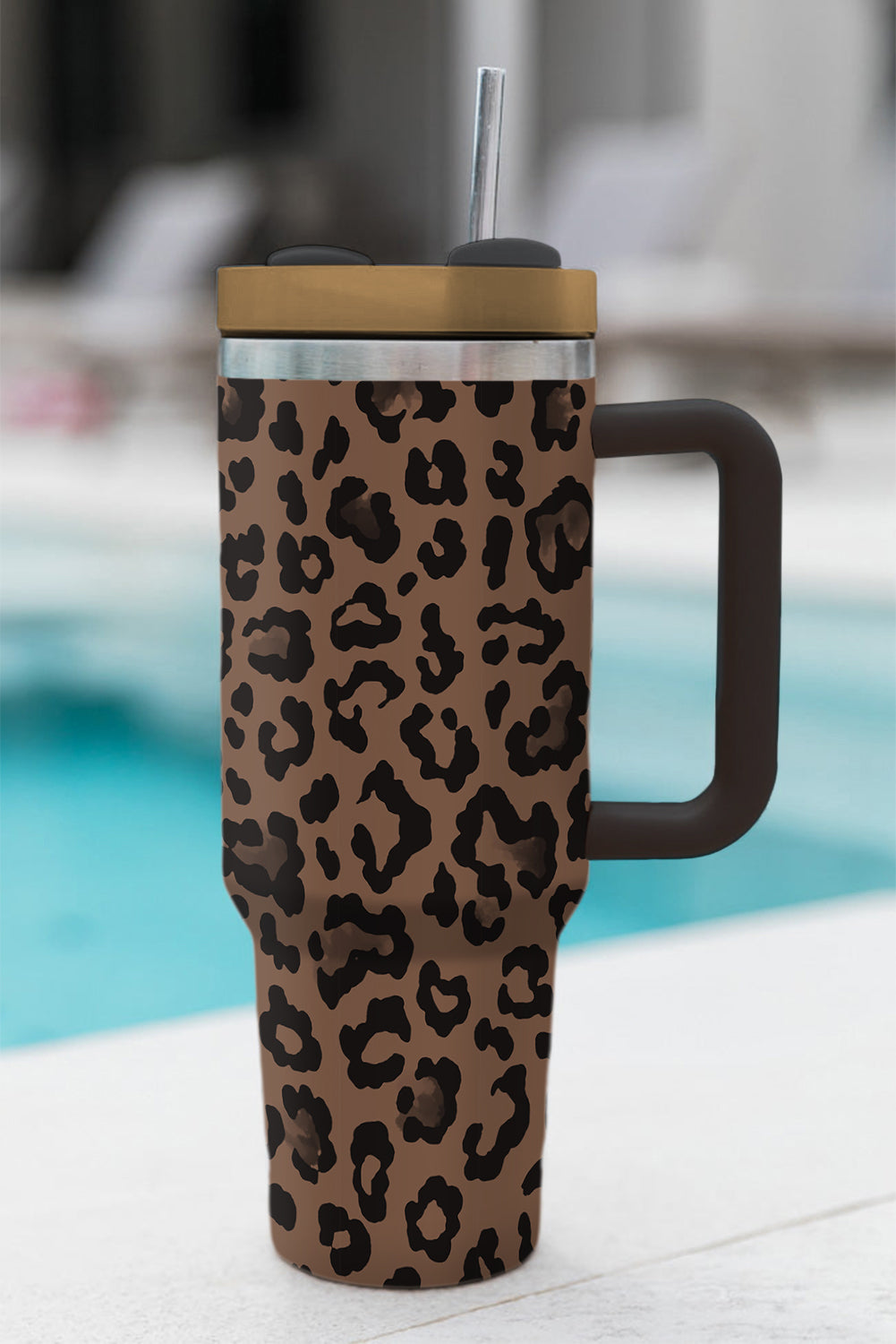 Coffee Leopard Print Tumbler Cup