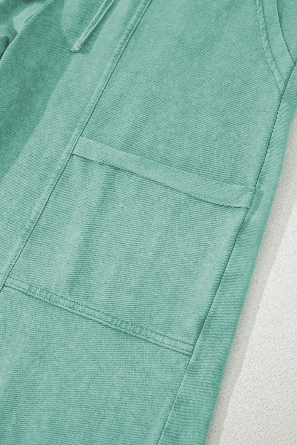 Black Mineral Wash Exposed Seam Wide Leg Cargo Pants