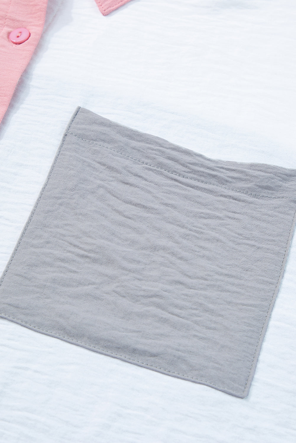 Black Crinkle Pocket Half Sleeve Shirt