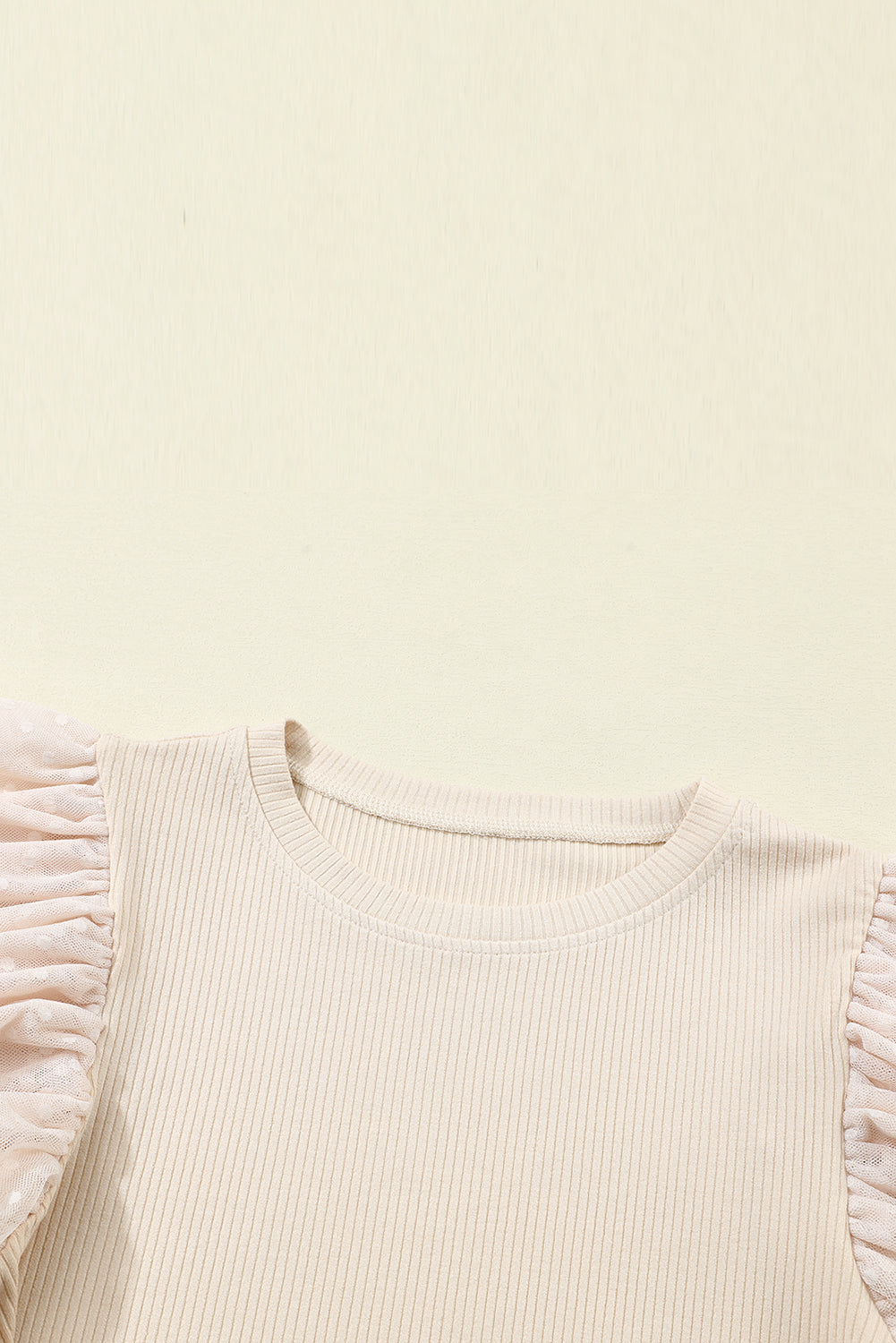 Pink Casual Dotty Layered Ruffle Ribbed Knit Top