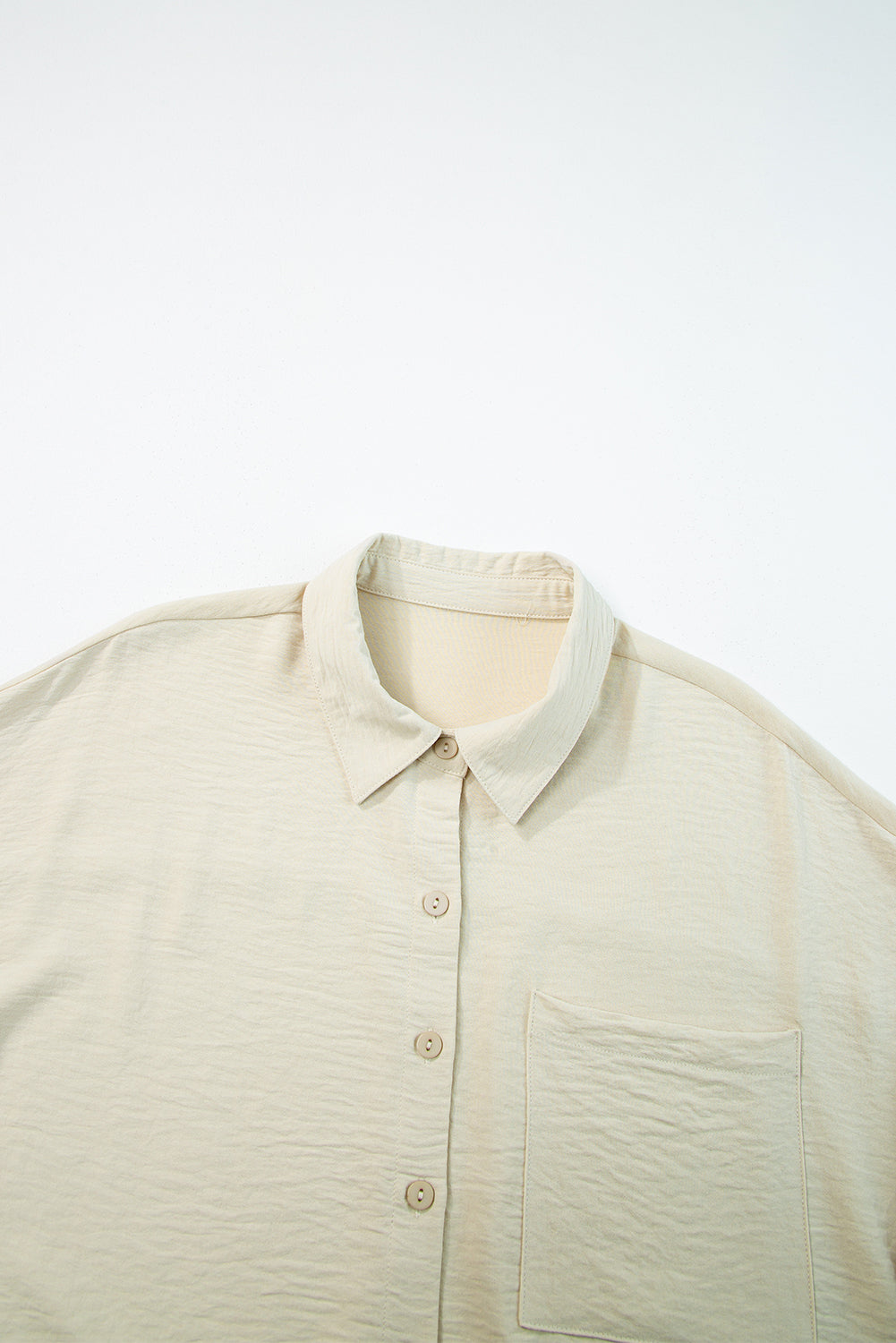 Black Crinkle Pocket Half Sleeve Shirt