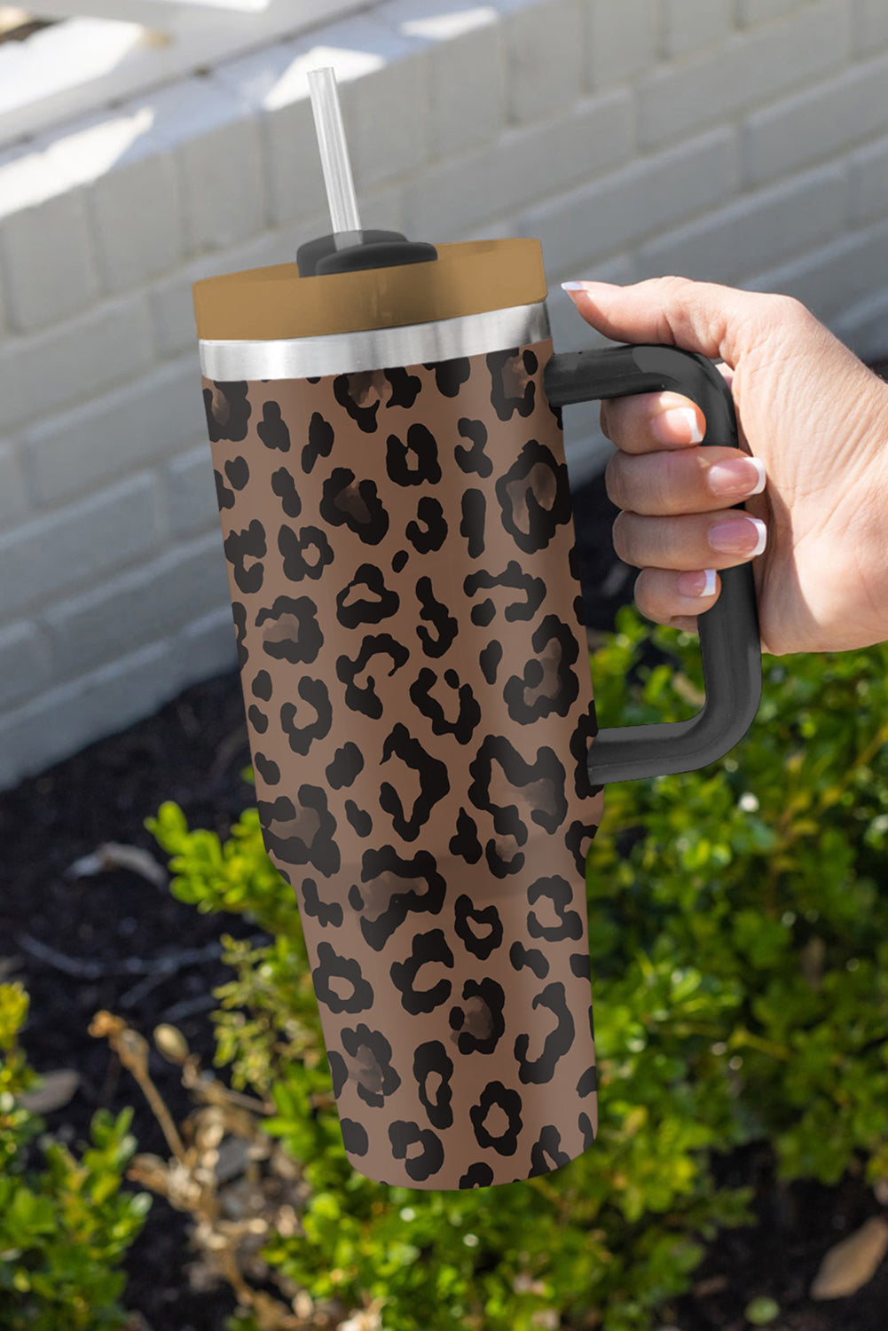 Coffee Leopard Print Tumbler Cup