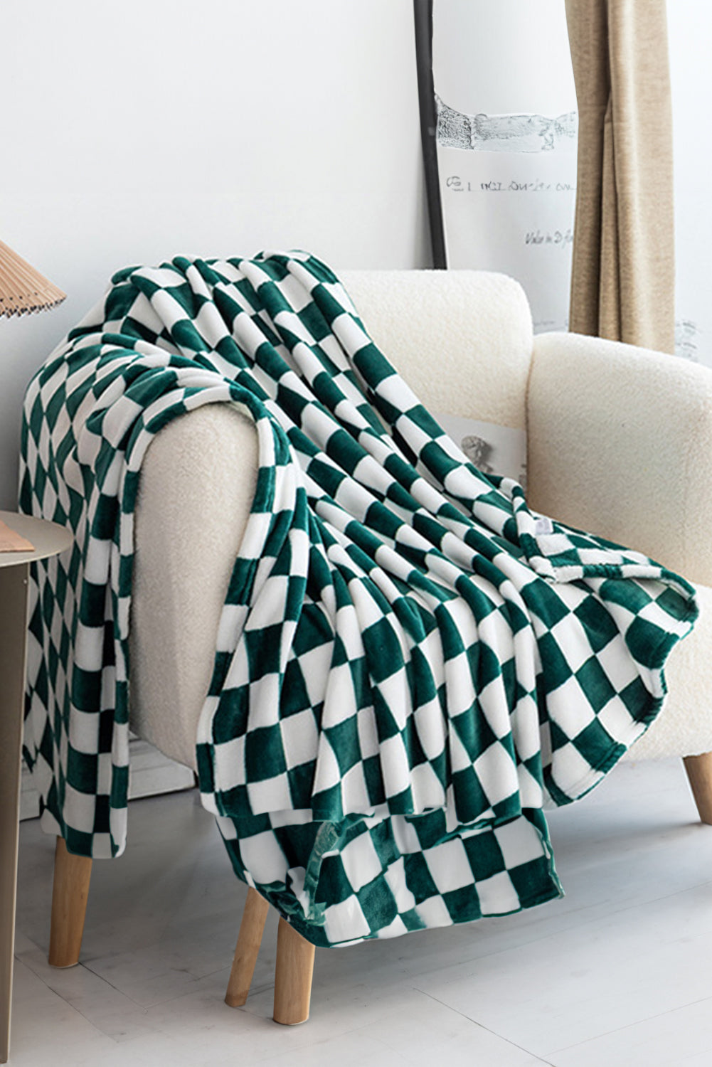 Color black Checkerboard Printed Soft Throw Blanket 120*200cm