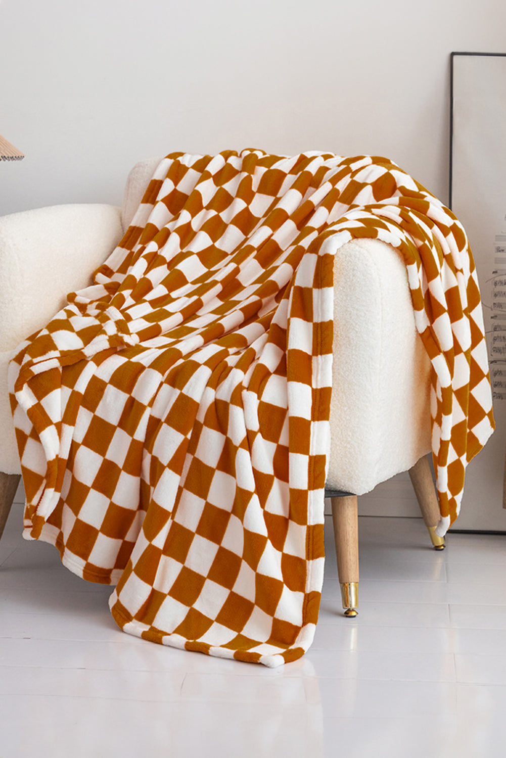 Color black Checkerboard Printed Soft Throw Blanket 120*200cm