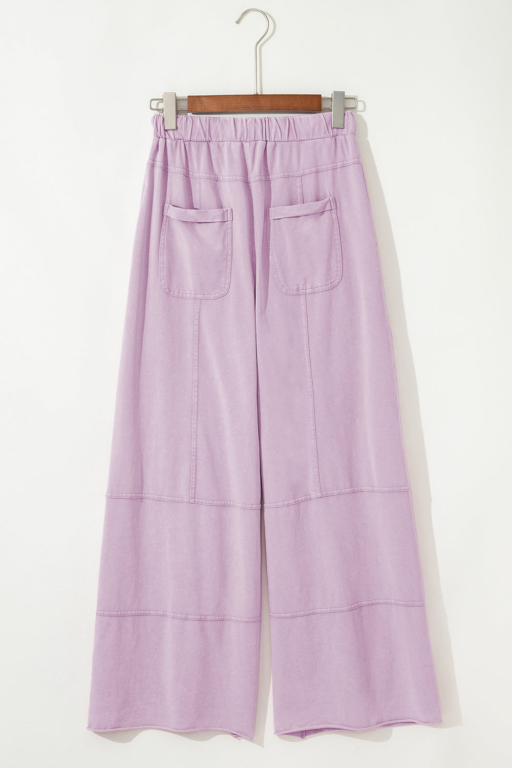 Black Mineral Wash Exposed Seam Wide Leg Cargo Pants