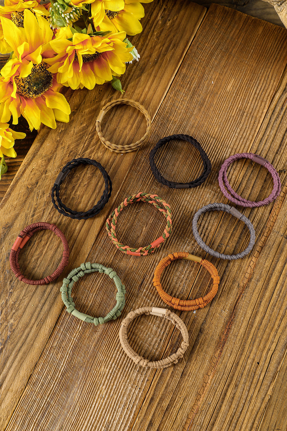 Multicolour 20pcs Boho Knotted Hair Ties