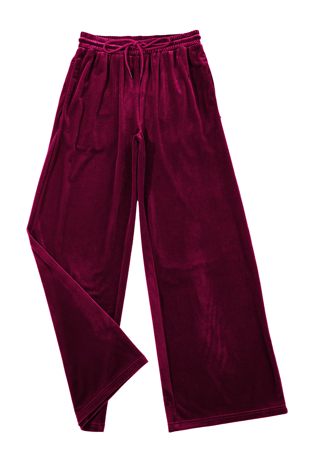 Evergreen Solid Drawstring Waist Wide Leg Pants