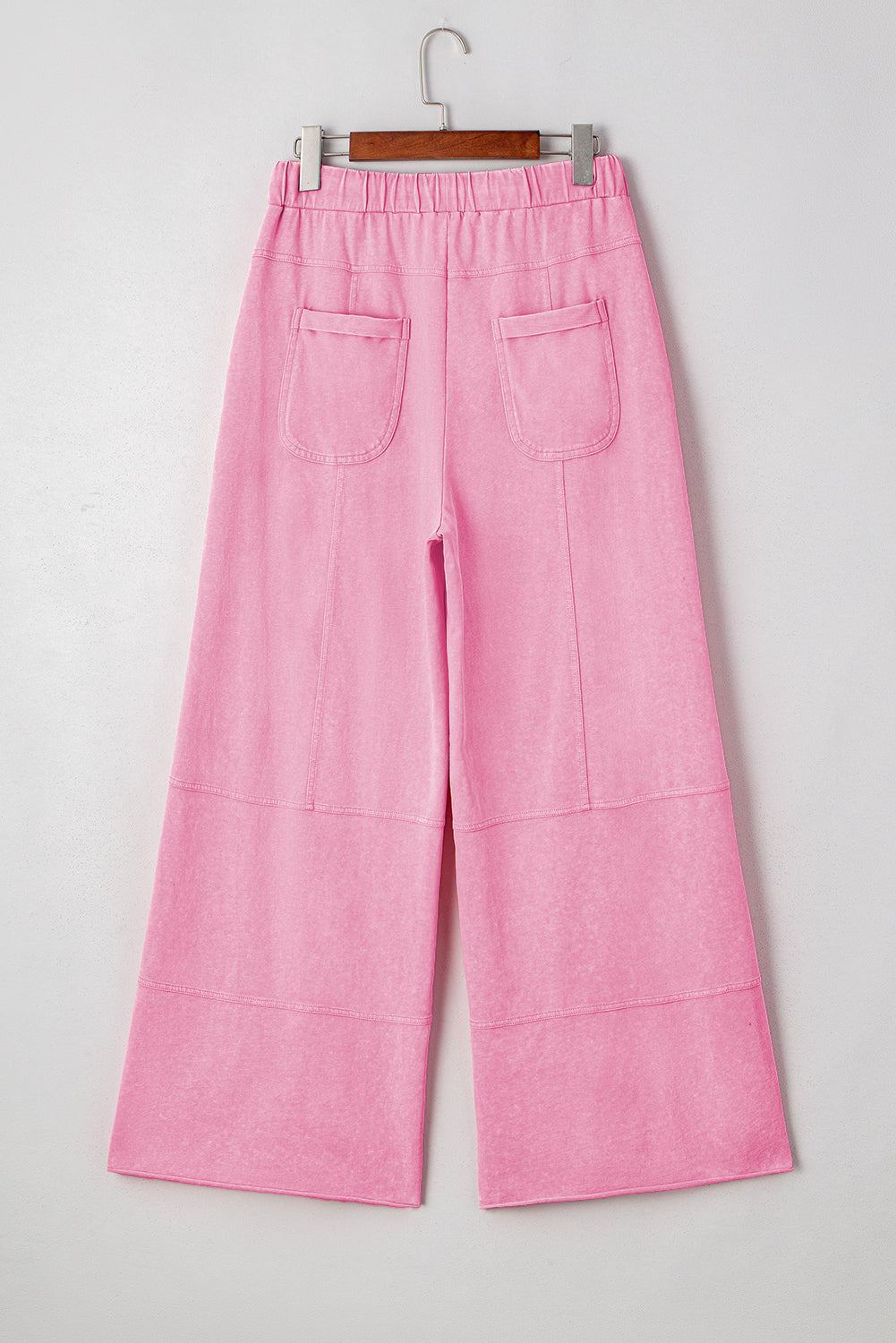 Black Mineral Wash Exposed Seam Wide Leg Cargo Pants