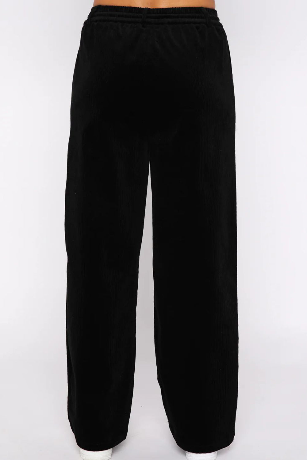 Evergreen Solid Drawstring Waist Wide Leg Pants