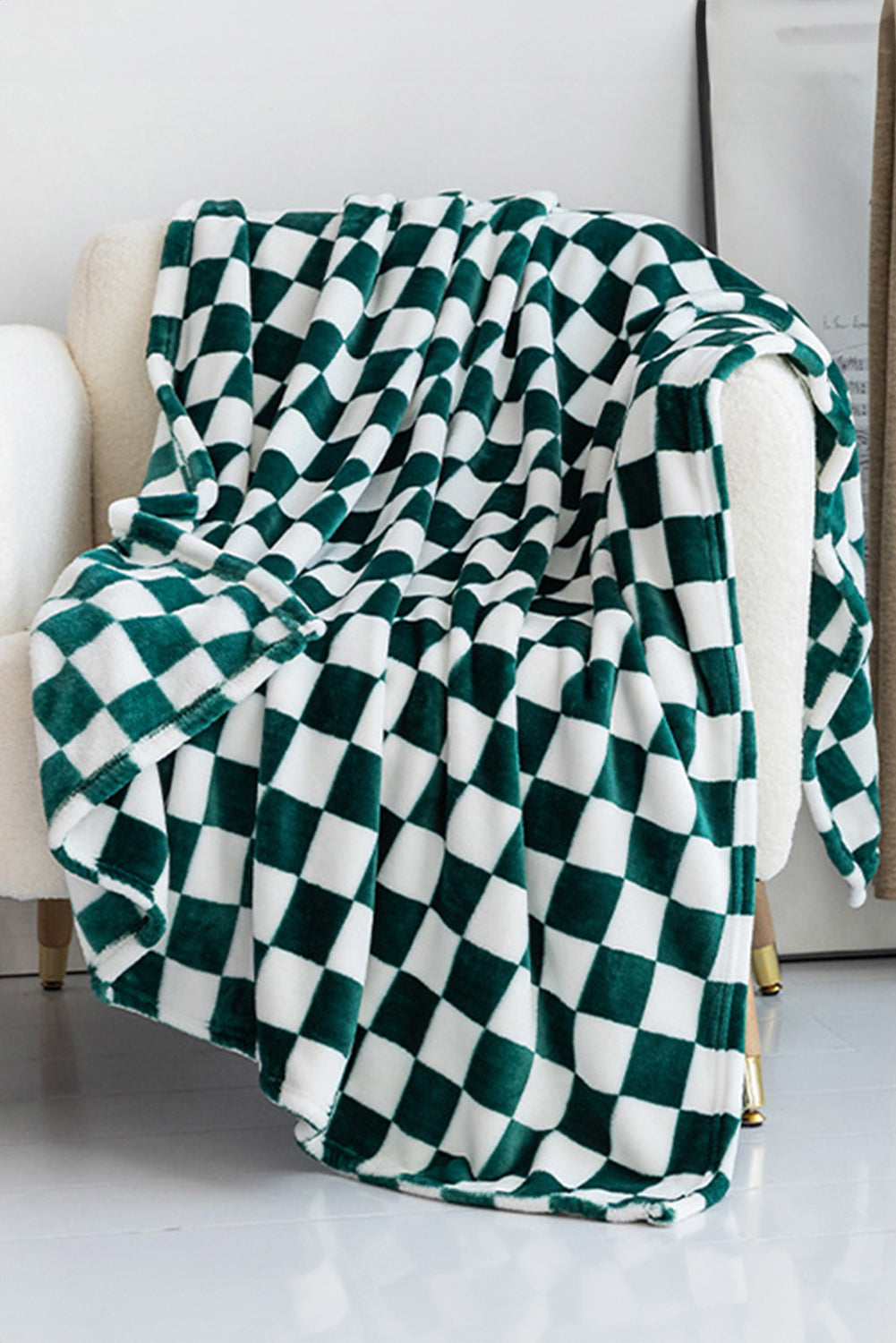 Color black Checkerboard Printed Soft Throw Blanket 120*200cm