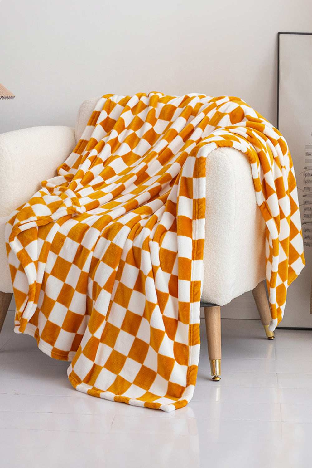 Color black Checkerboard Printed Soft Throw Blanket 120*200cm