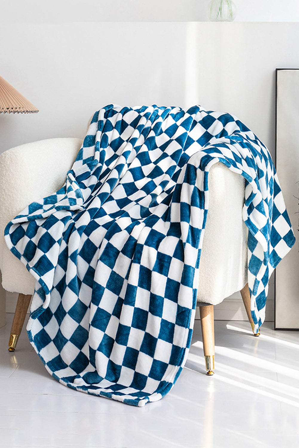 Color black Checkerboard Printed Soft Throw Blanket 120*200cm