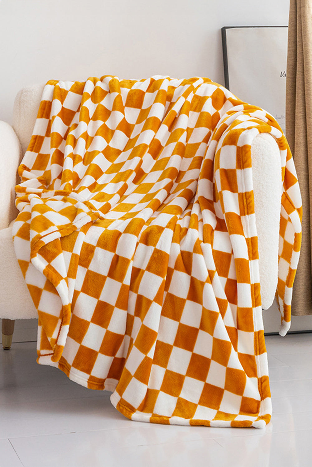 Color black Checkerboard Printed Soft Throw Blanket 120*200cm