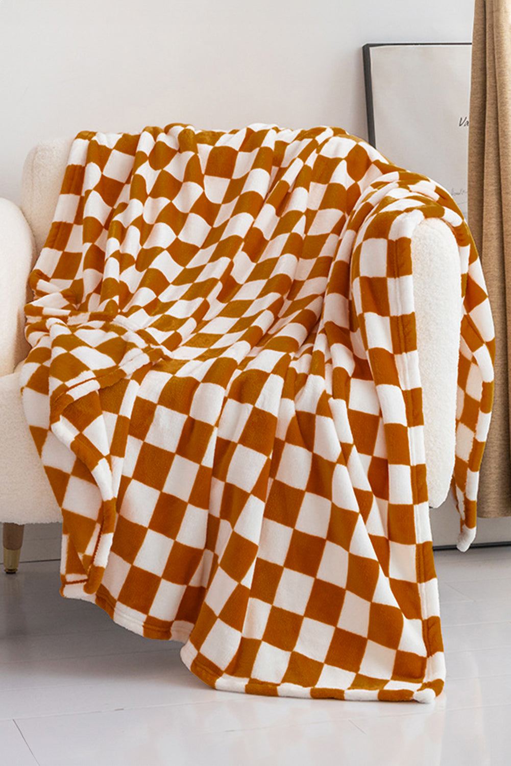 Color black Checkerboard Printed Soft Throw Blanket 120*200cm