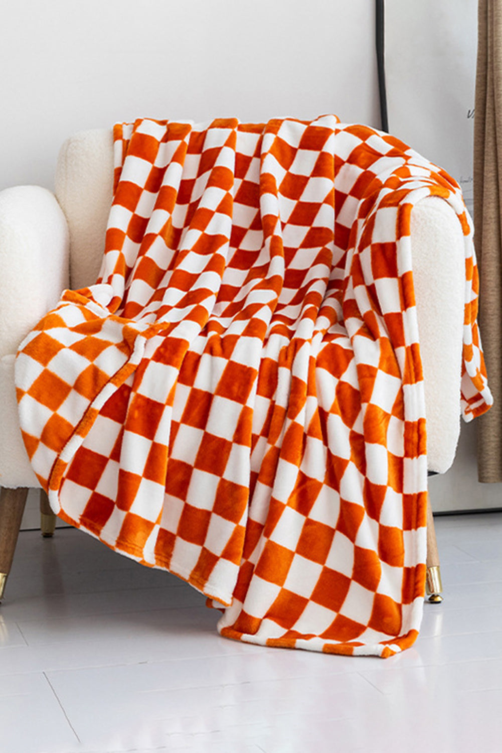 Color black Checkerboard Printed Soft Throw Blanket 120*200cm